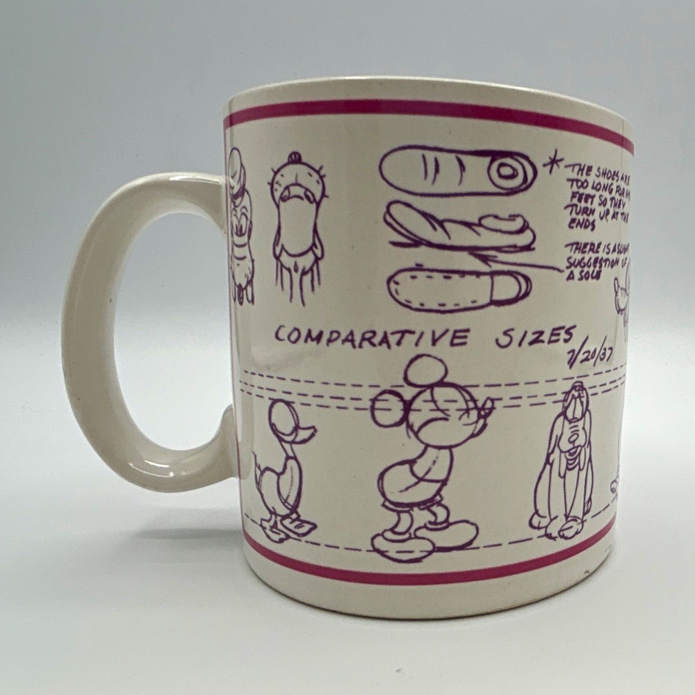 Applause Disney Mickey Mouse & Friends Goofy Mug Model Sheet size comparison VTG